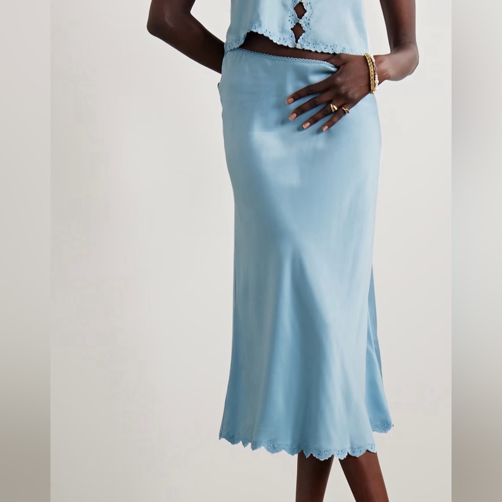 Doen Elowen Silk Skirt - Mineral Blue